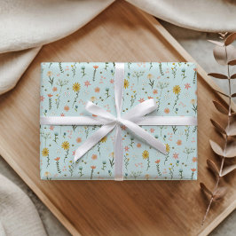 Papel De Presente Aniversário de Meninas Fofo Duas Selvagens Boho Fl