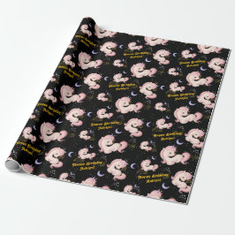 Papel De Presente Aniversário de Meninas Unicórnio Rosa Caprichoso P