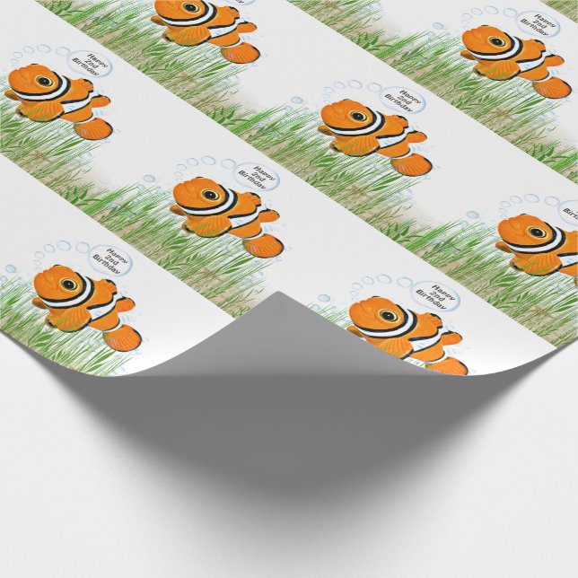 Papel De Presente Aniversário de peixe de palhaço em qualquer idade (Ponta)