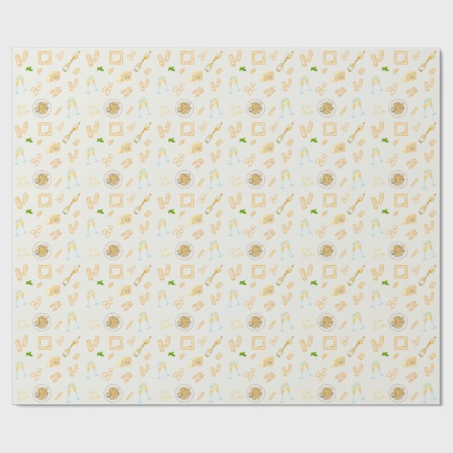 Papel De Presente Aniversário de Prosecco e Massa (Aberto)