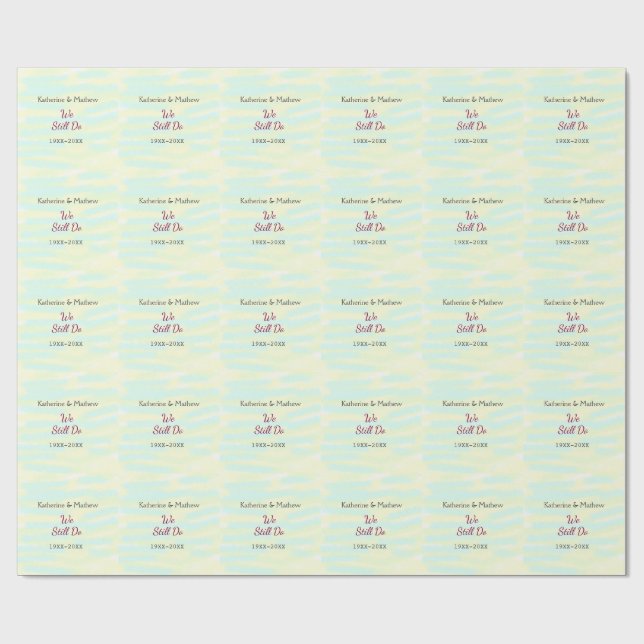 Papel De Presente Aniversário de renovação de Vow do greenpastel ama (Aberto)