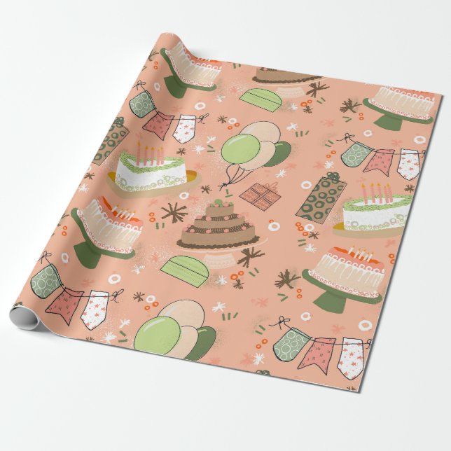 Papel De Presente Aniversário de Savannah (Desenrolado)