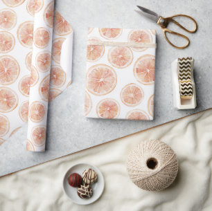 Papel De Presente Aniversário de Toranja Rosa