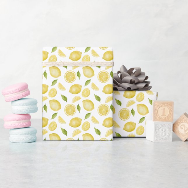 Papel De Presente Aniversário de Um Ano com Arco Rosa Amarelo de Lim (Chá de bebê)