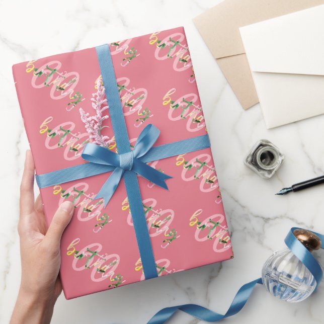 Papel De Presente Aniversário de Verão Floral Personalizado (Presentear)