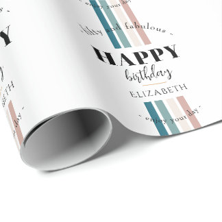 Papel De Presente Aniversário design minimalista em cores pastosas