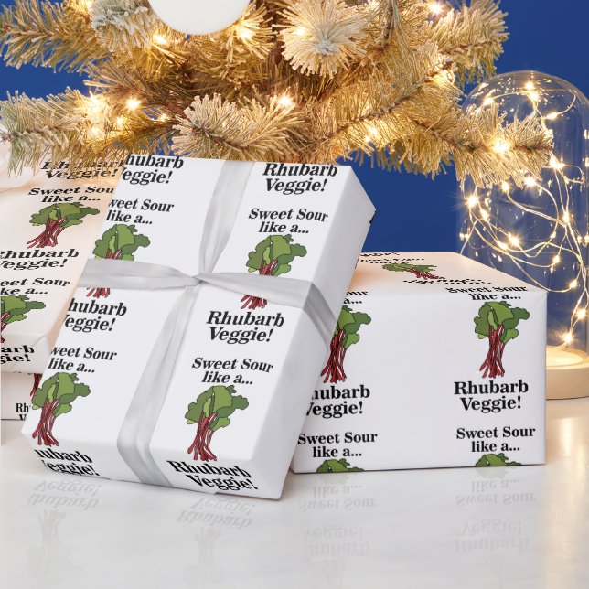 Papel De Presente Aniversário Divertido Comida Legume Ruibarbo (Feriados)