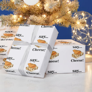 Papel De Presente Aniversário Divertido de Amante de Queijo