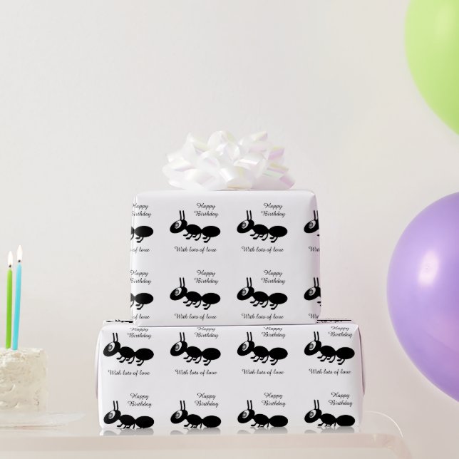 Papel De Presente Aniversário do Design de Formiga (Presentes para festas)
