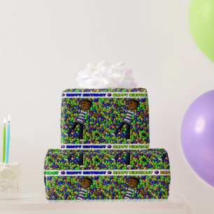 Papel De Presente Aniversário do garoto americano africano