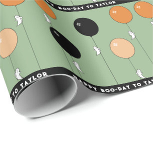 Papel De Presente Aniversário do Halloween Personalizado