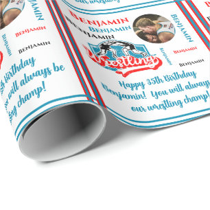 Papel De Presente Aniversário do Nome da Foto da luta