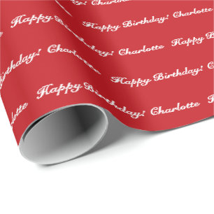 Papel De Presente Aniversário do nome do script personalizado verme