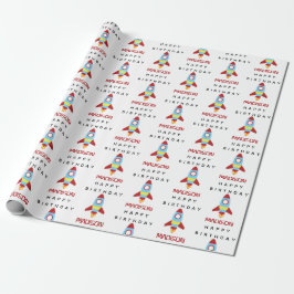 Papel De Presente Aniversário do Nome Personalizado de Lançamento do