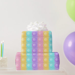 Papel De Presente Aniversário do Padrão Pastel Pop It