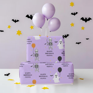 Papel De Presente Aniversário do Pastel Halloween