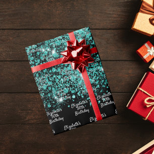 Papel De Presente Aniversário do pó verde-negro