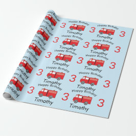 Papel De Presente Aniversário do Red Fire Truck
