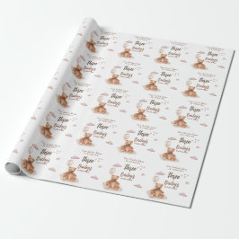 Papel De Presente Aniversário do Ursinho de qualquer idade