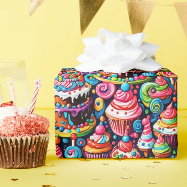 Papel De Presente Aniversário Doce (Festa de aniversário)