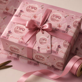 Papel De Presente Aniversário Dois Para a Lua