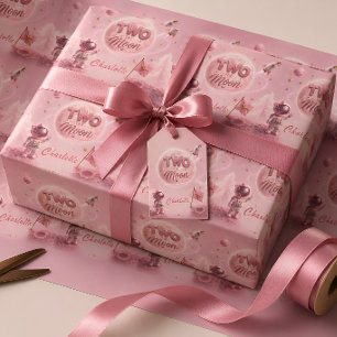 Papel De Presente Aniversário Dois Para a Lua