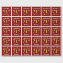 Aniversário Elegante, Vermelho, Faux Dourado 71rua