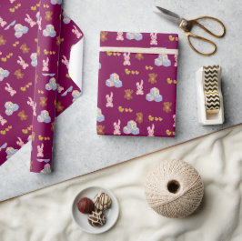 Papel De Presente Aniversário Feliz Criança vinho colorido