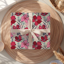 Aniversário Floral Vermelho e Rosa Moderno