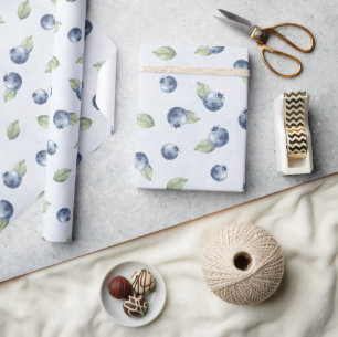 Papel De Presente Aniversário Frutas Mirtilos