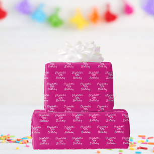 Papel De Presente Aniversário, garota branca rosa