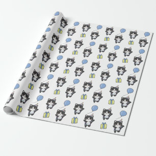 Papel De Presente Aniversário Gato de Corte para Crianças Festa de a