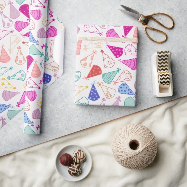 Papel De Presente Aniversário Hats (Artesanato)