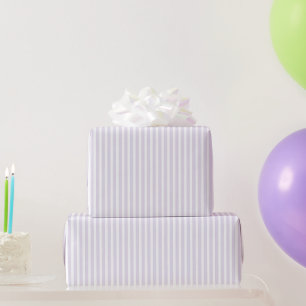 Papel De Presente Aniversário Listras Brancas Lavanda