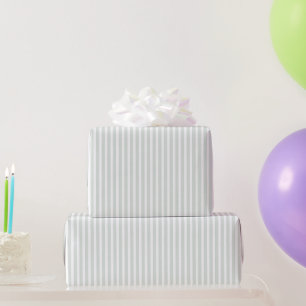 Papel De Presente Aniversário Listras Brancas Menta Chic