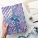 Papel De Presente Aniversário Listras de Purpurina Rosa Glam<br><div class="desc">aniversário listras de purpurina rosa glam</div>