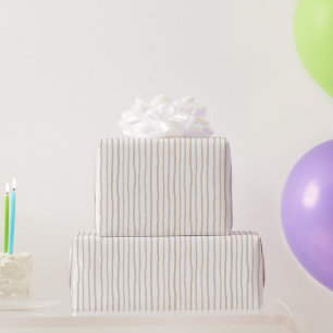 Papel De Presente Aniversário Listras Safari Creme Bege