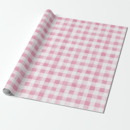 Papel De Presente Aniversário Listras Xadrez Branco Rosa