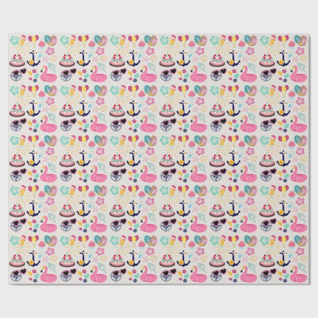 Papel De Presente Aniversário Náutico Fofo (Aberto)