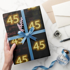 Papel De Presente Aniversário Neon 45 Sinal em Brick