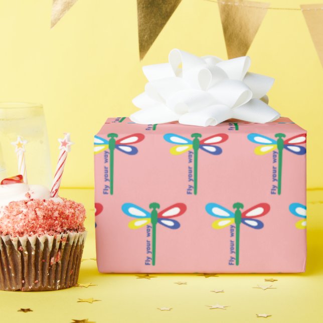 Papel De Presente Aniversário Neuroinclusivo Libélula de Conscientiz (Festa de aniversário)