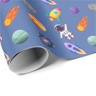 Papel De Presente Aniversário no Espaço Sideral
