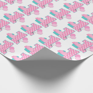 Papel De Presente Aniversário Número Um com Balões
