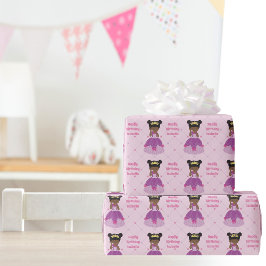 Papel De Presente Aniversário Personalizado da Princesa Africana - A