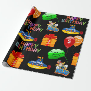 Papel De Presente Aniversário personalizado divertimento do nome &