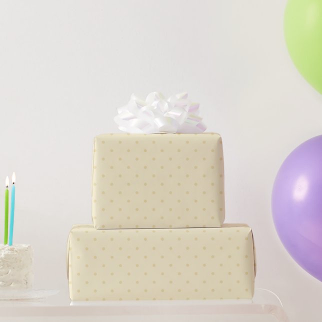 Papel De Presente Aniversário Pontos Amarelos Chic (Presentes para festas)