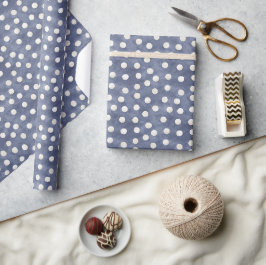 Papel De Presente Aniversário Pontos Brancos Azuis