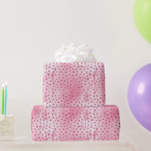 Papel De Presente Aniversário Pontos Rosa Espelhados