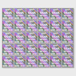 Papel De Presente Aniversário Vibrante, Colorido 91ruas + Nome Perso