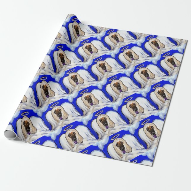 Papel De Presente Anjo Afghan Hound (Desenrolado)